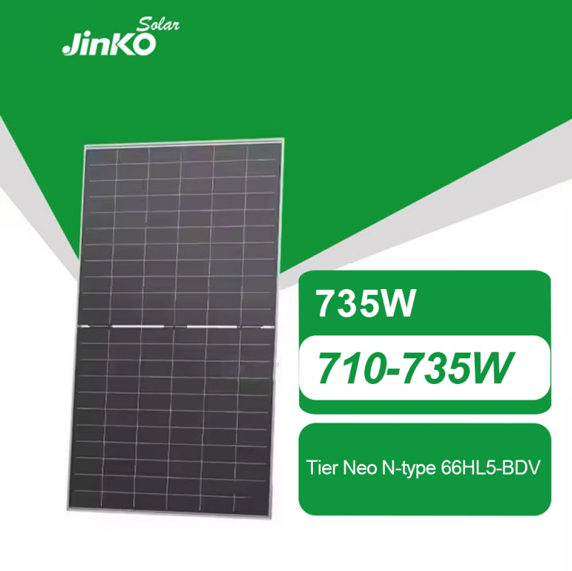 Jinko Solar Panel Tiger Neo 66hl5-Bdv Mono Crystalline Solar Panel 710W 715W 720W 725W 730W Bifacial N-Type Double Glass Solar Panel for Utility Solar Farm