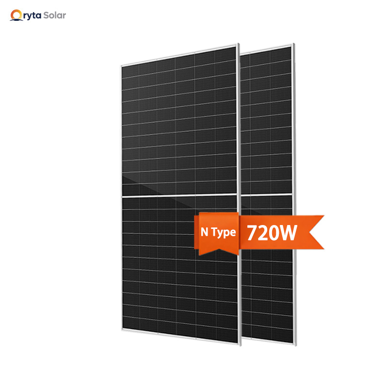 Hot Selling 700W 720W N-Type HJT Bifacial Half-Cut Shingled Solar Panels for Home Energy System