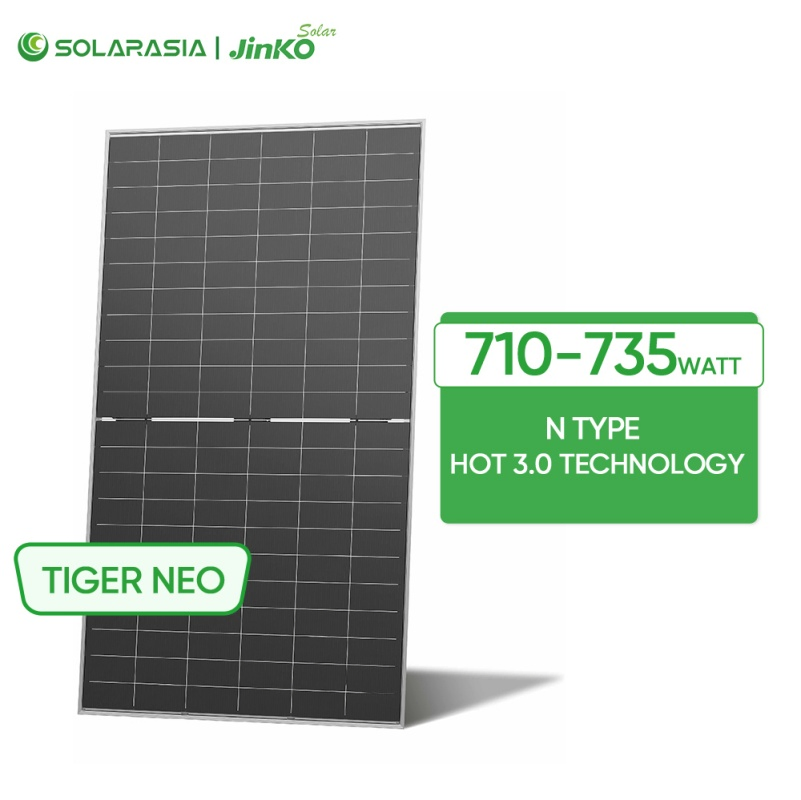 Jinko Solar Panel Tiger Neo 66hl5-Bdv Mono Crystalline Solar Panel 710W 715W 720W 725W 730W Bifacial N-Type Double Glass Solar Panel for Utility Solar Farm