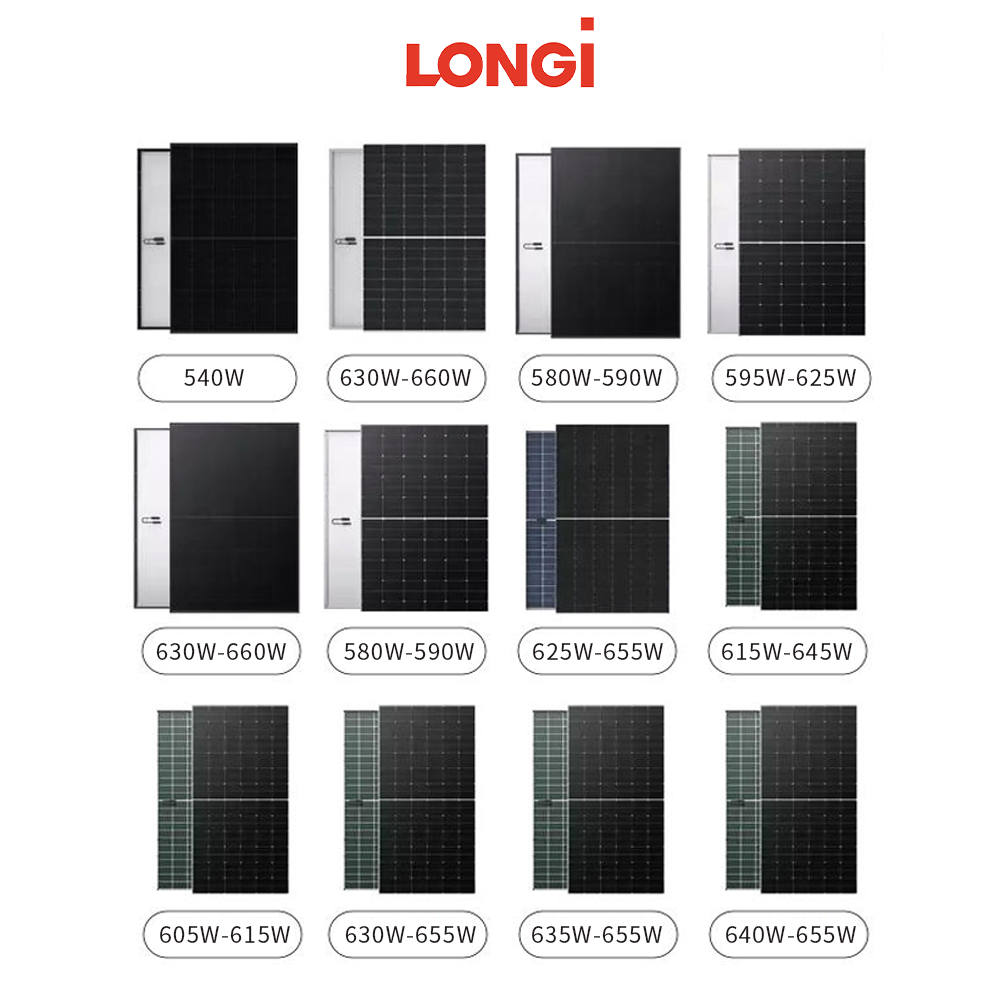 Longi Full 620w Dual Glass Solar Panel 620 Watt Off Grid 625W 615 Watt N Type Wholesale UL Certified 20kw Solar Panels