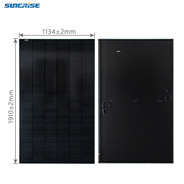 SUNERISE N-Type for PV Module Solar Photovoltaic Panels 480W-500W 182mm Mono Facial All Black Solar Panels