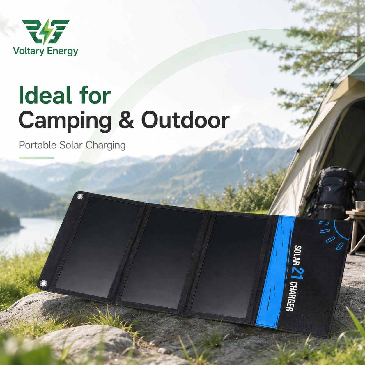 Portable 21W Foldable Solar Panel Outdoor Camping Mobile Power Bank USB Charging 24% Efficiency Photovoltaic Storage