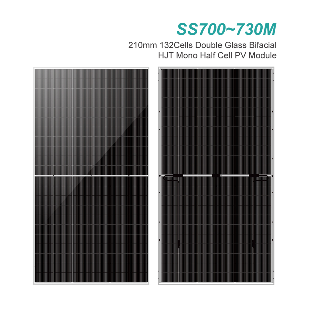Utility-Scale JOYVOIT HJT Solar Module 700W~730W 210mm HJT Mono Half Cell Double Glass Bifacial BIPV CE TUV RoHS