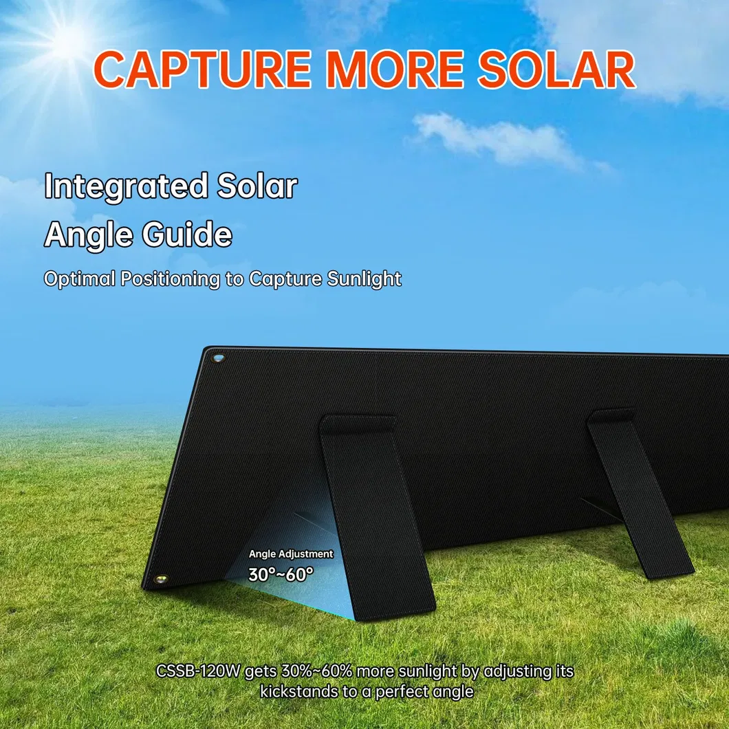 120 Watt Super Lightweight Foldable Mobile Solar Panel Suitcase for Travel Camping