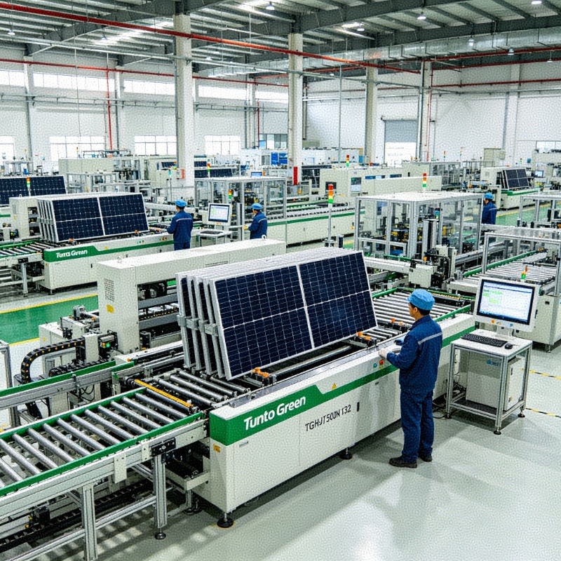 Tier 1 N-Type TOPCon Bifacial Solar Panel 182N-72HD Double Glass PV Module for Large Scale Ground Utility Projects