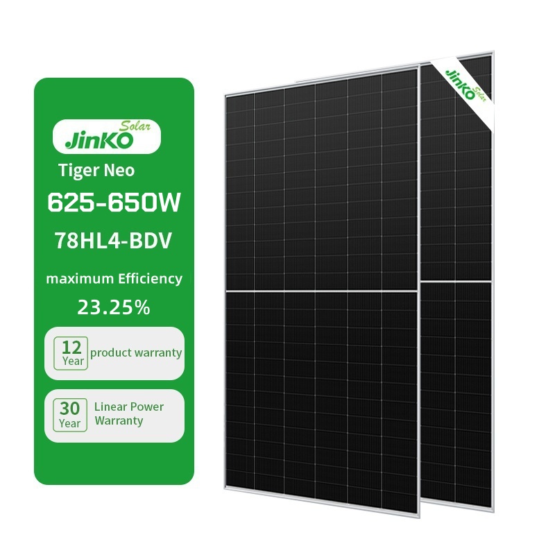 Hot Selling Jinko Bifacial Double Glass 630W 640W 650W Solar Panel for Home Solar System