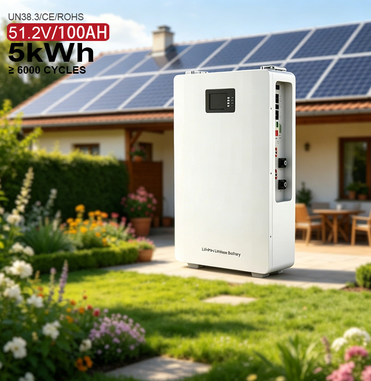 Wall Mounted Tower Style LiFePO4 5.12KWh 51.2V 200Ah CAN Off-grid House Farm Solar Power Energy Storage System