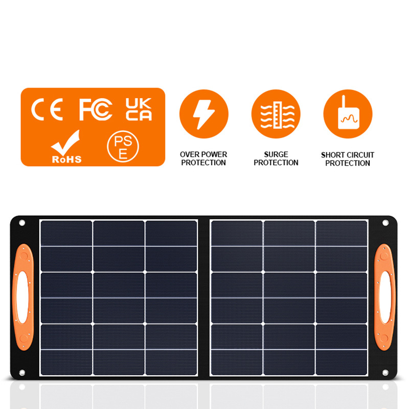 SHENHAUR Foldable Solar Panel with Charging Controller >23% Efficiency for Power Station 60W-500W Portable Bag
