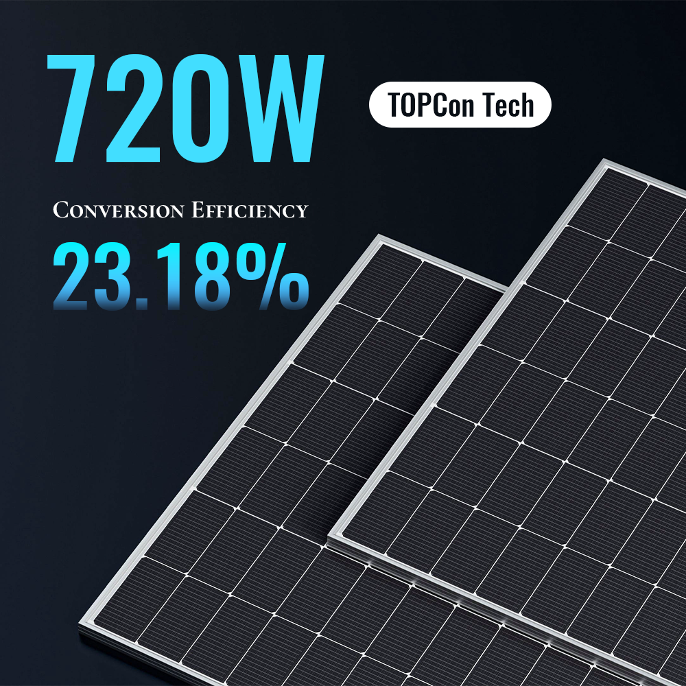 High-power 700W 705W 720W Single-sided High-efficiency Solar Panel N Type Topcon for Home and BIPV