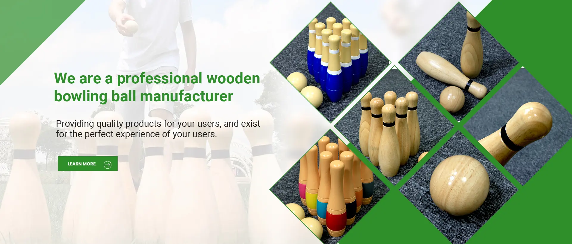 High Quality Wooden Bowling Balls and Outdoor Game Sets Factory