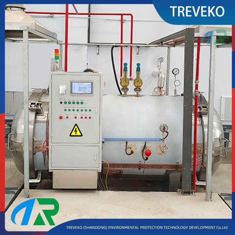 Horizontal Steam Sterilization Medical Waste Equipment for Examination Gloves