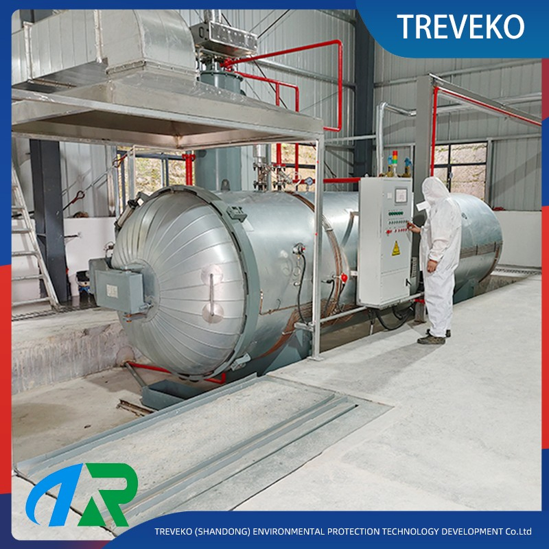 Horizontal Steam Sterilization Medical Waste Equipment for Examination Gloves