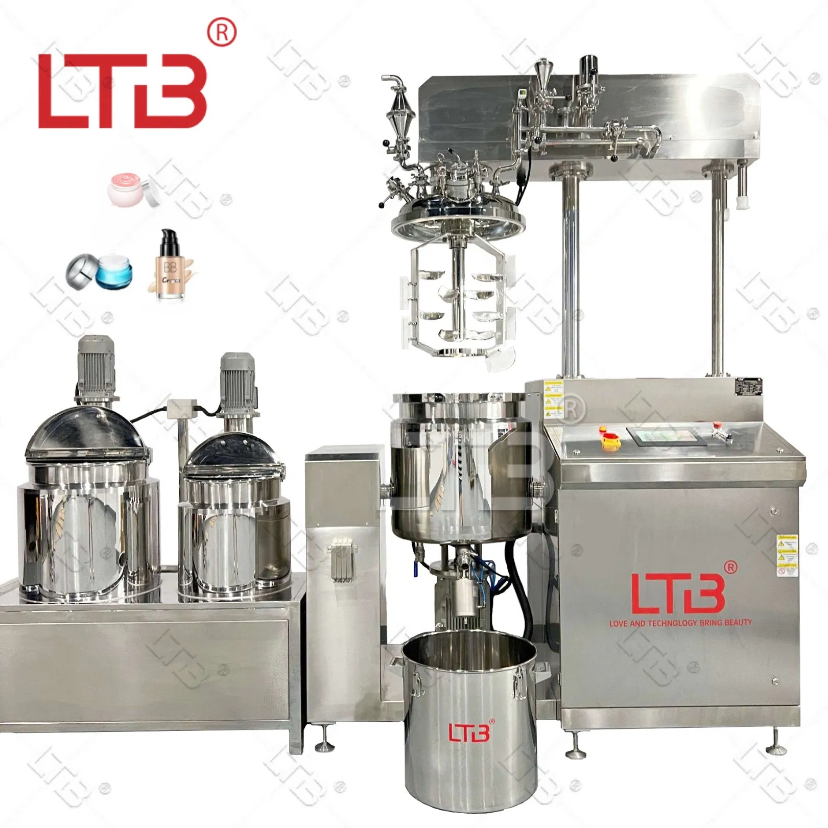 Small Manufacturing Vacuum Homogenizer Cosmetic Cream Skincare Toothpaste Making Emulsifying Pharmaceutical Paste Production Mixer Emulsifier Mixing Machine
