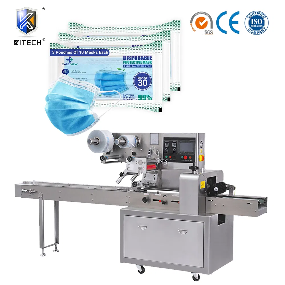 New Product Automatic Medical Surgical Mask Form Fill Seal Wrapping Flow Packaging Packing Filling Sealing Machine Manufacturer
