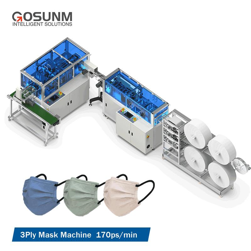 Factory Directly Flat Mask 3ply Layers Face Disposable Facial Mask Making Machine