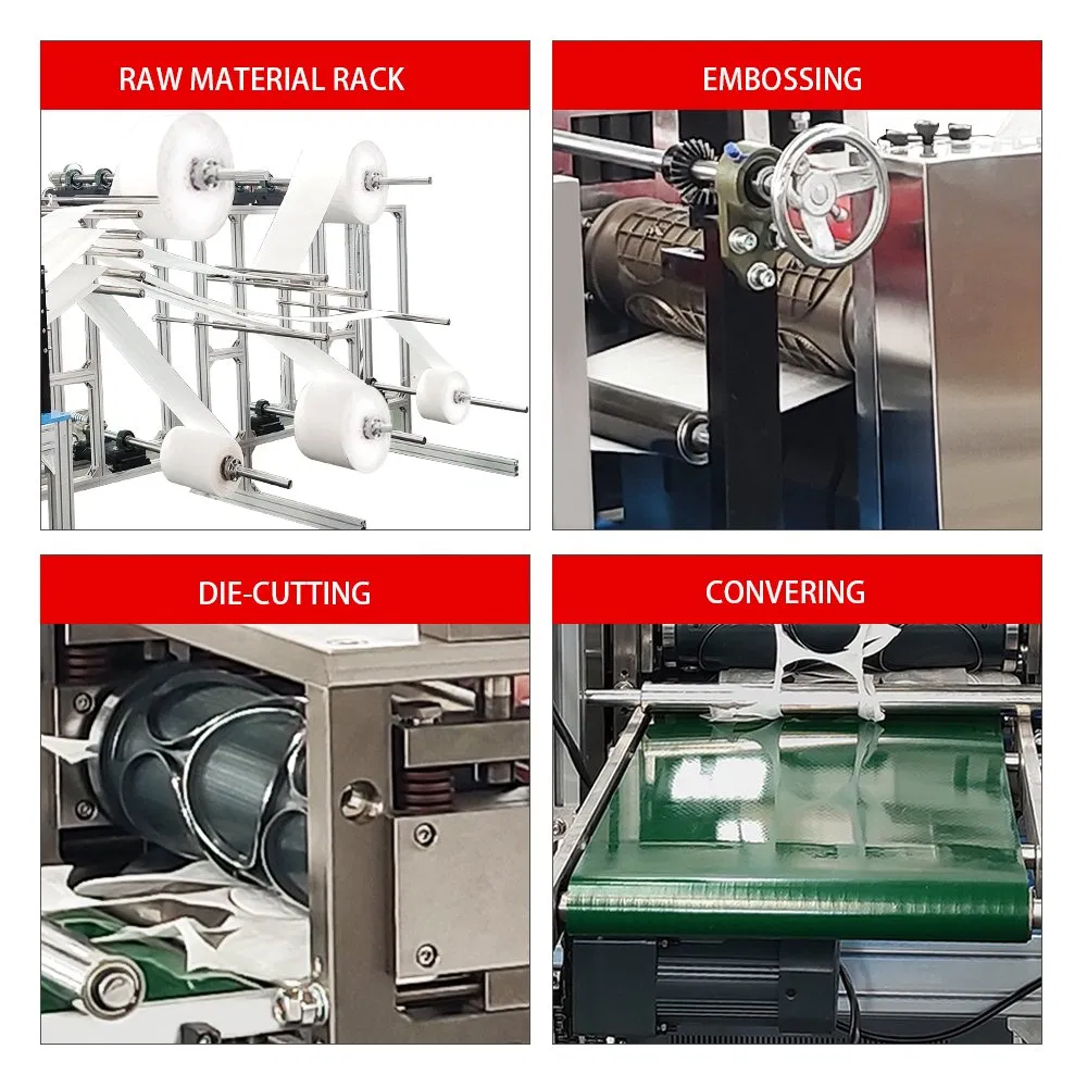 Cotton Pad Making Machine with Embossing Die Cutting Laminating Machine