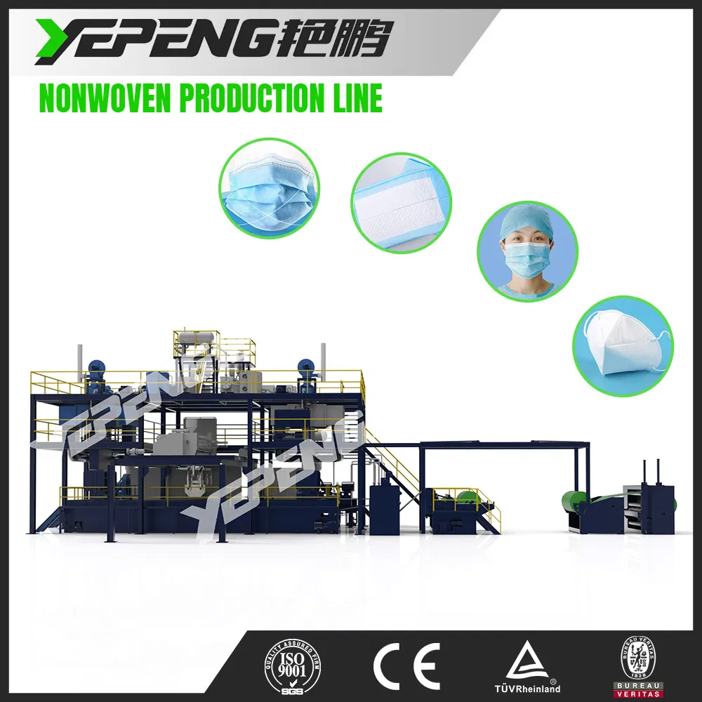 Stable SMS Spunmelt Nonwoven Production Line Non Woven Making Face Mask Machine Melt Blown Polypropylene Machine to Produce Fabric