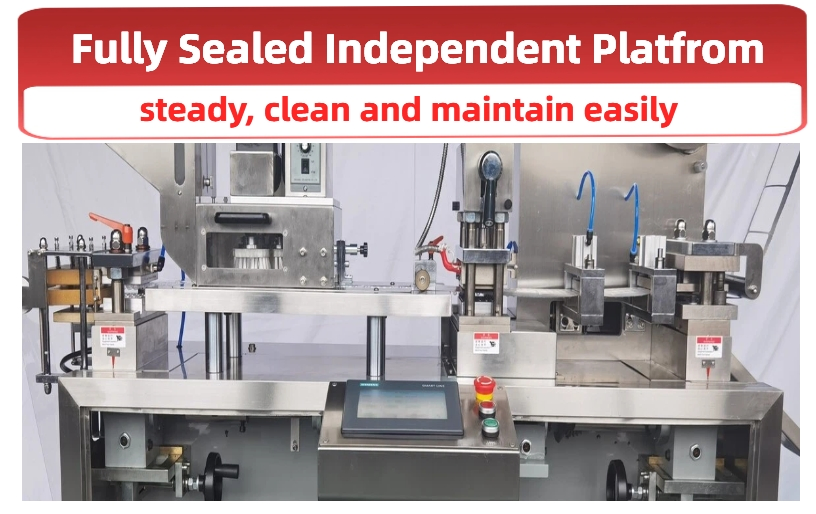 Small Automatic Pharmaceutical Food Equipment Capsule Tablet Pill Liquid Auto Packing Machinery Honey Oil Butter Gum Sauce Candy Blister Packaging Machine