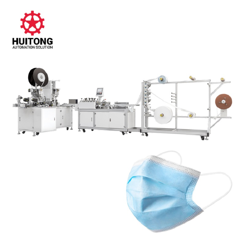 Full Automatic Disposable Nonwoven 3ply Flat Medical Face Mask Making Machine/Production Line