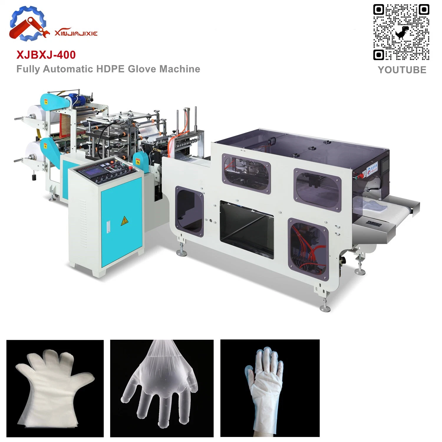 Fully Automatic Double Layer CPE TPE PE LDPE HDPE Medical Latex Nitrile Disposable Plastic Glove Plastic Making Machine Glove Machine