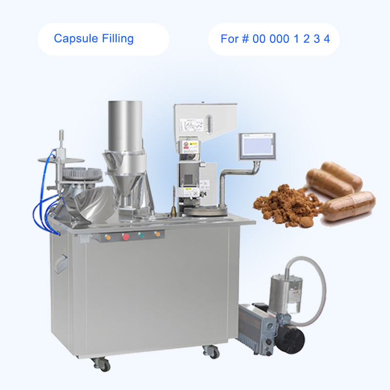 Stock Semi-Automatic Pharmaceutical Pill Powder Filler Pellets Hard Gelatin Capsule Filling Machine