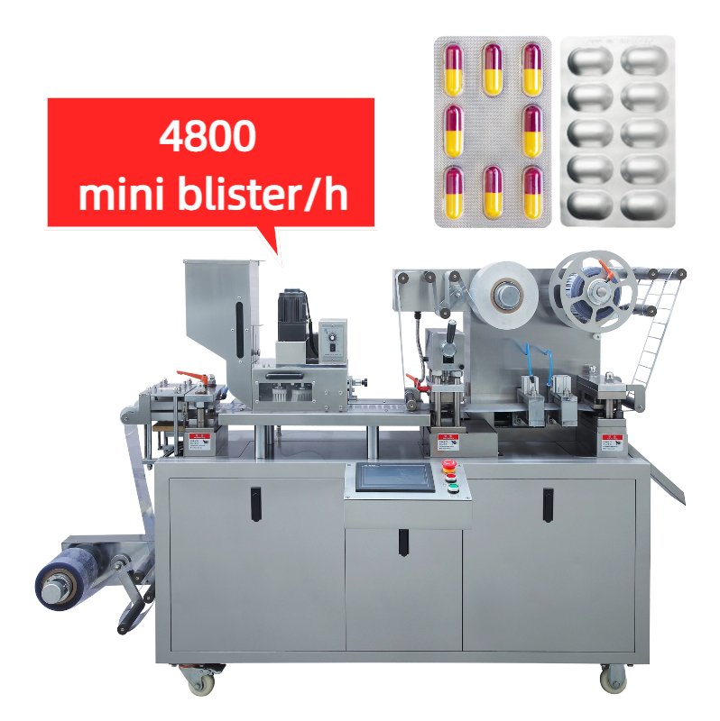 Small Automatic Pharmaceutical Food Equipment Capsule Tablet Pill Liquid Auto Packing Machinery Honey Oil Butter Gum Sauce Candy Blister Packaging Machine