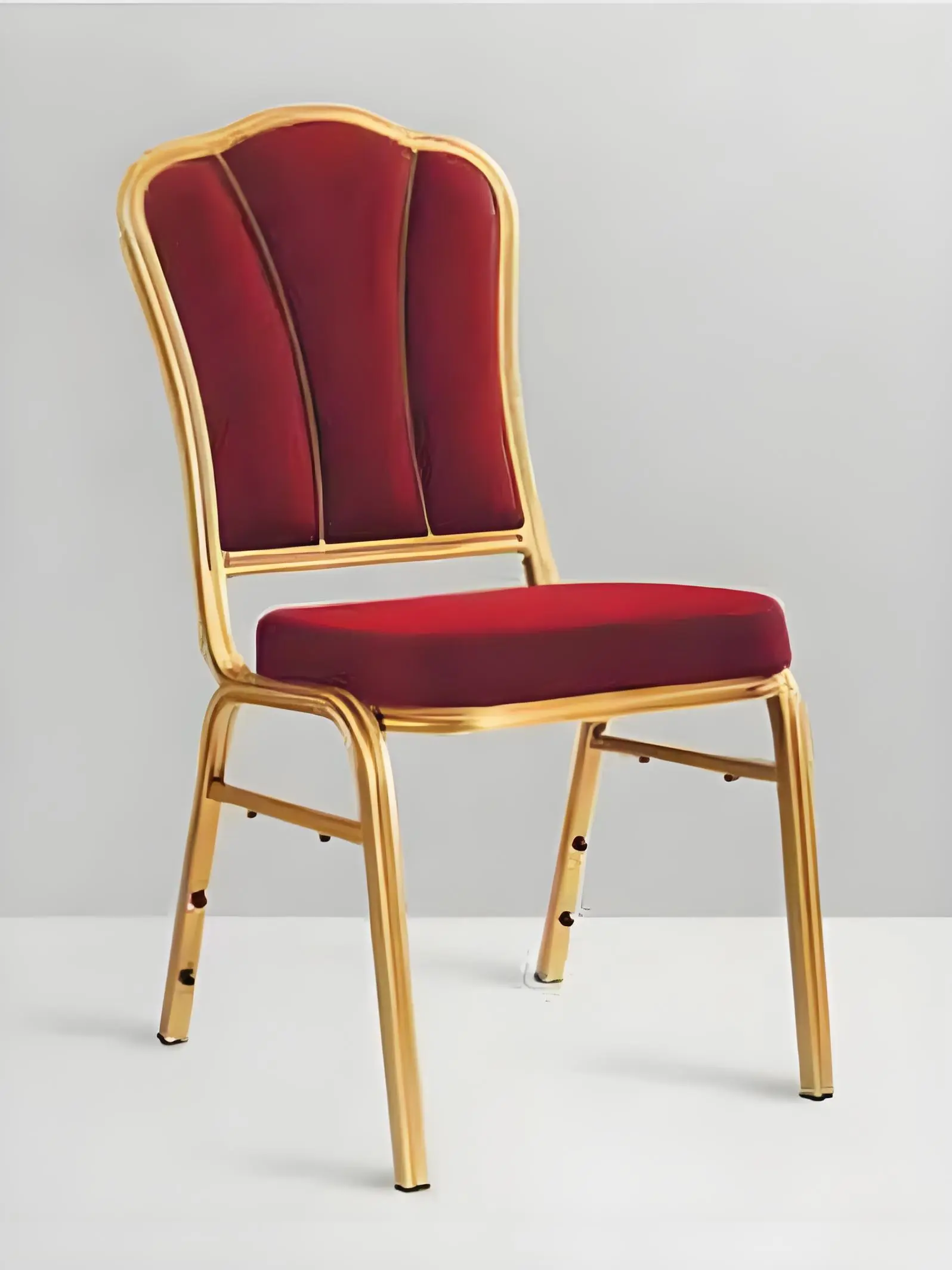 OEM Classic banquet chair with golden metal legs and leather soft wrapping, specially designed for wedding and hotel banquets Suppliers, Service
