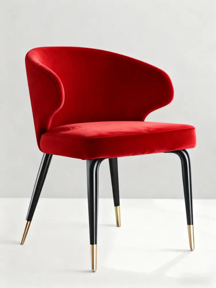 Wholesale Light luxury multi-color velvet dining chair with metal legs, modern and simple home dining chair Exporter, Service
