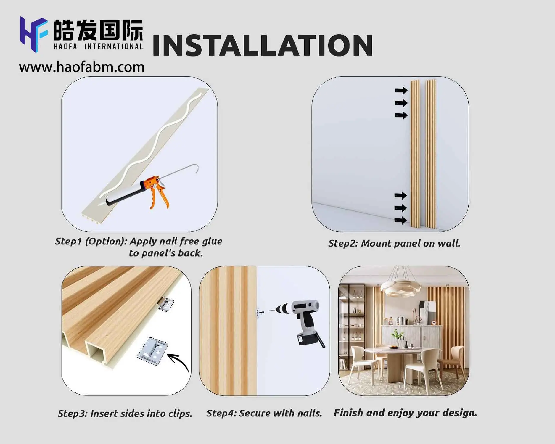 High-Quality Natural Wood Look WPC Wall Panels Waterproof Moistureproof Wall Cladding Supplier, Service
