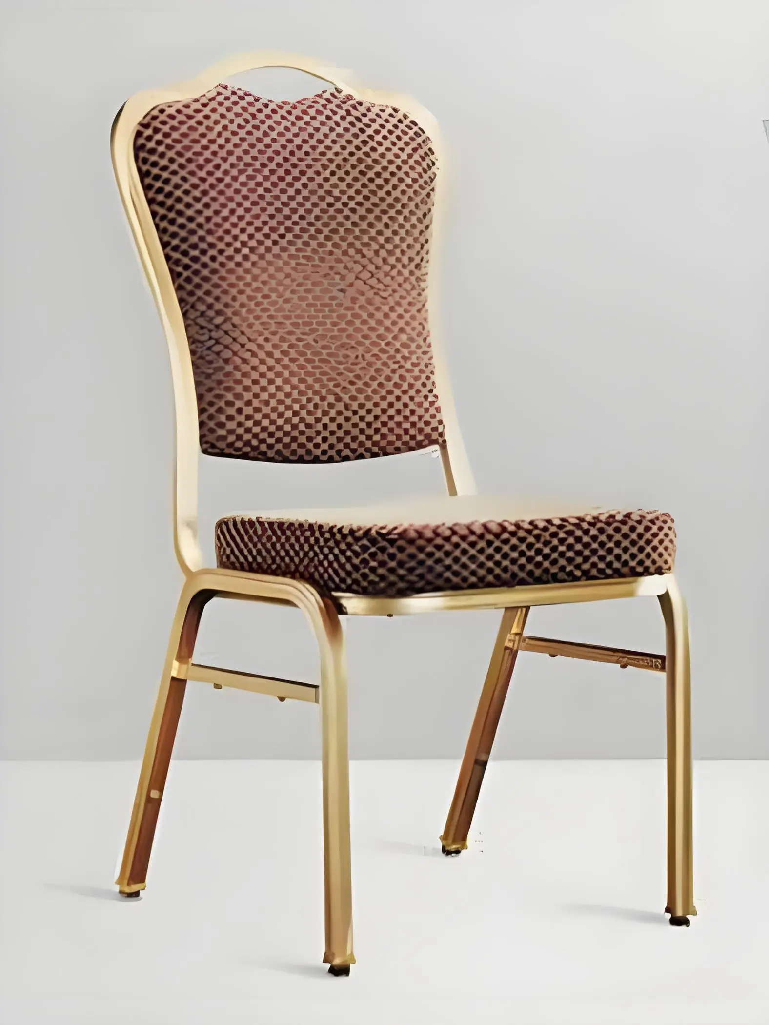 OEM Classic banquet chair with golden metal legs and leather soft wrapping, specially designed for wedding and hotel banquets Suppliers, Service