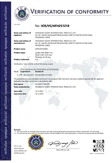 Plasterboard CE Compliance Certificate