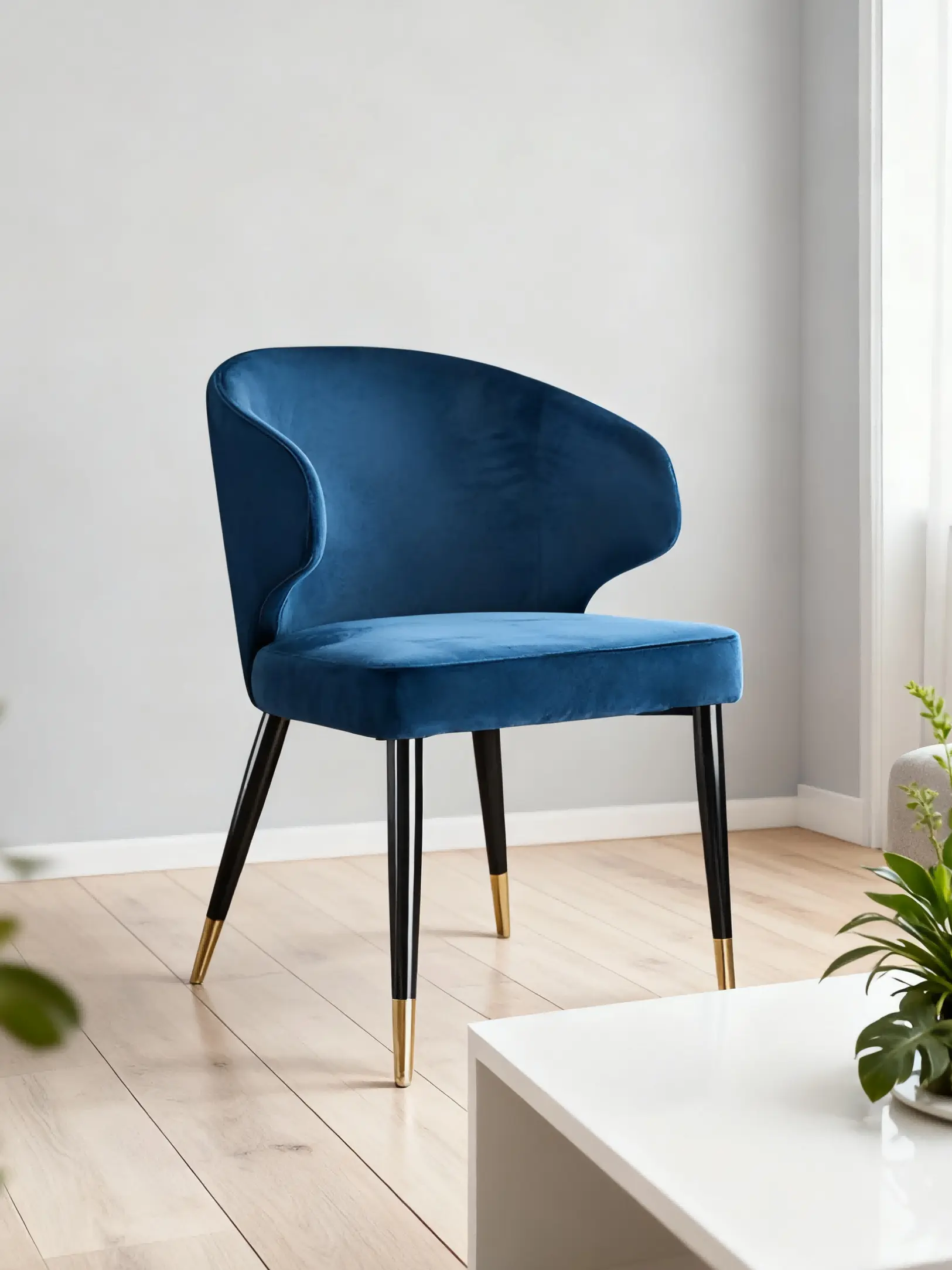 Wholesale Light luxury multi-color velvet dining chair with metal legs, modern and simple home dining chair Exporter, Service