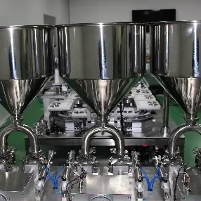 Best HRD-GZQD-400 AIR CUSHION BB CREAM FILLING & LABELING MACHINE(4 filling heads and automatic labeling ) Manufacturers, Supplier