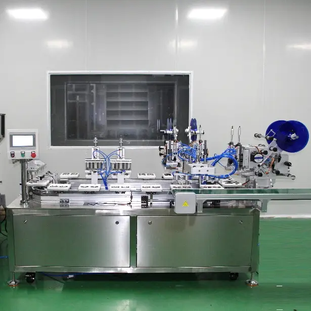 Best HRD-GZQD-400 AIR CUSHION BB CREAM FILLING & LABELING MACHINE(4 filling heads and automatic labeling ) Manufacturers, Supplier