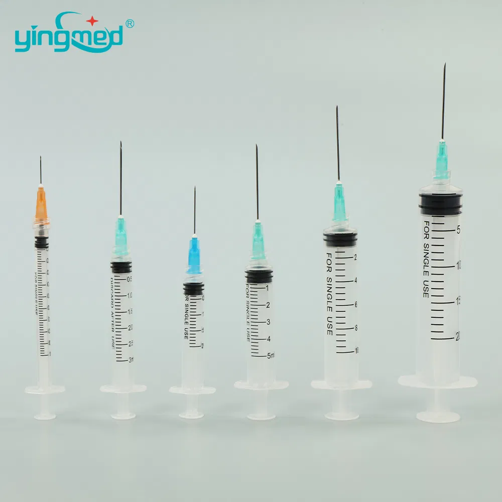Plástico Médico Descartável Médico 1ml 3ml 5ml 10ml 20ml Seringa 1cc 3cc 5cc 10cc 20cc Seringas com Agulha