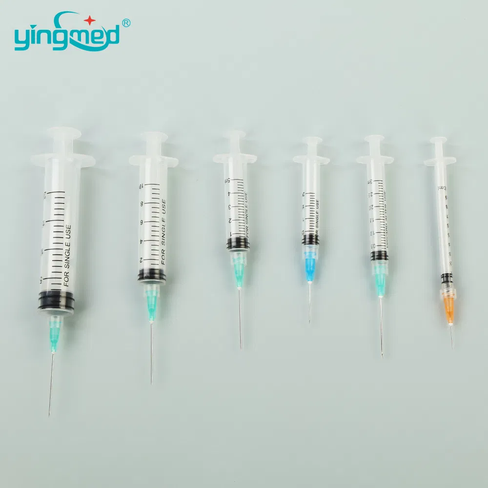Plástico Médico Descartável Médico 1ml 3ml 5ml 10ml 20ml Seringa 1cc 3cc 5cc 10cc 20cc Seringas com Agulha