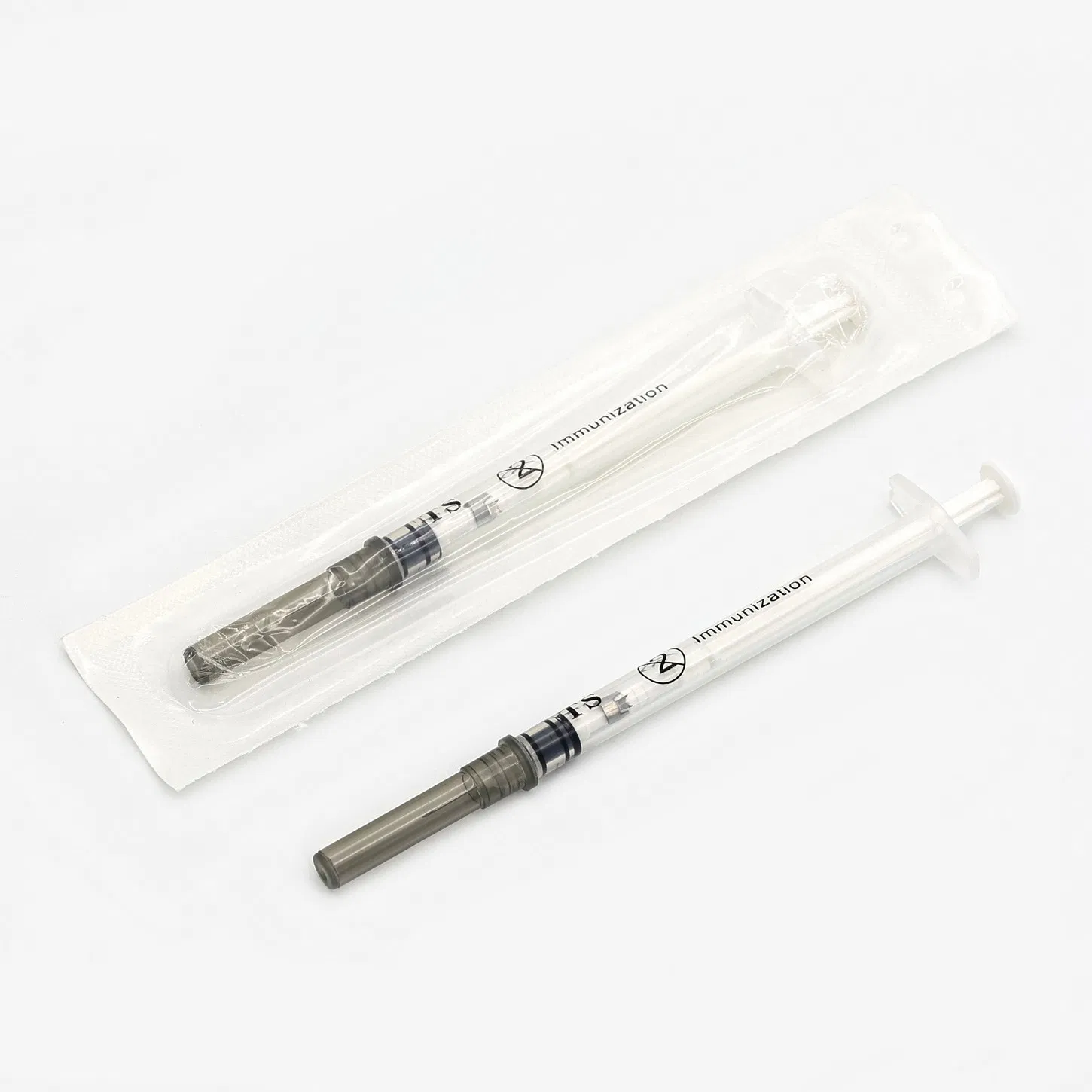 Seringa automática de segurança descartável médica com bloqueio, transparente, de baixo resíduo, dose fixa e desativação automática com agulha