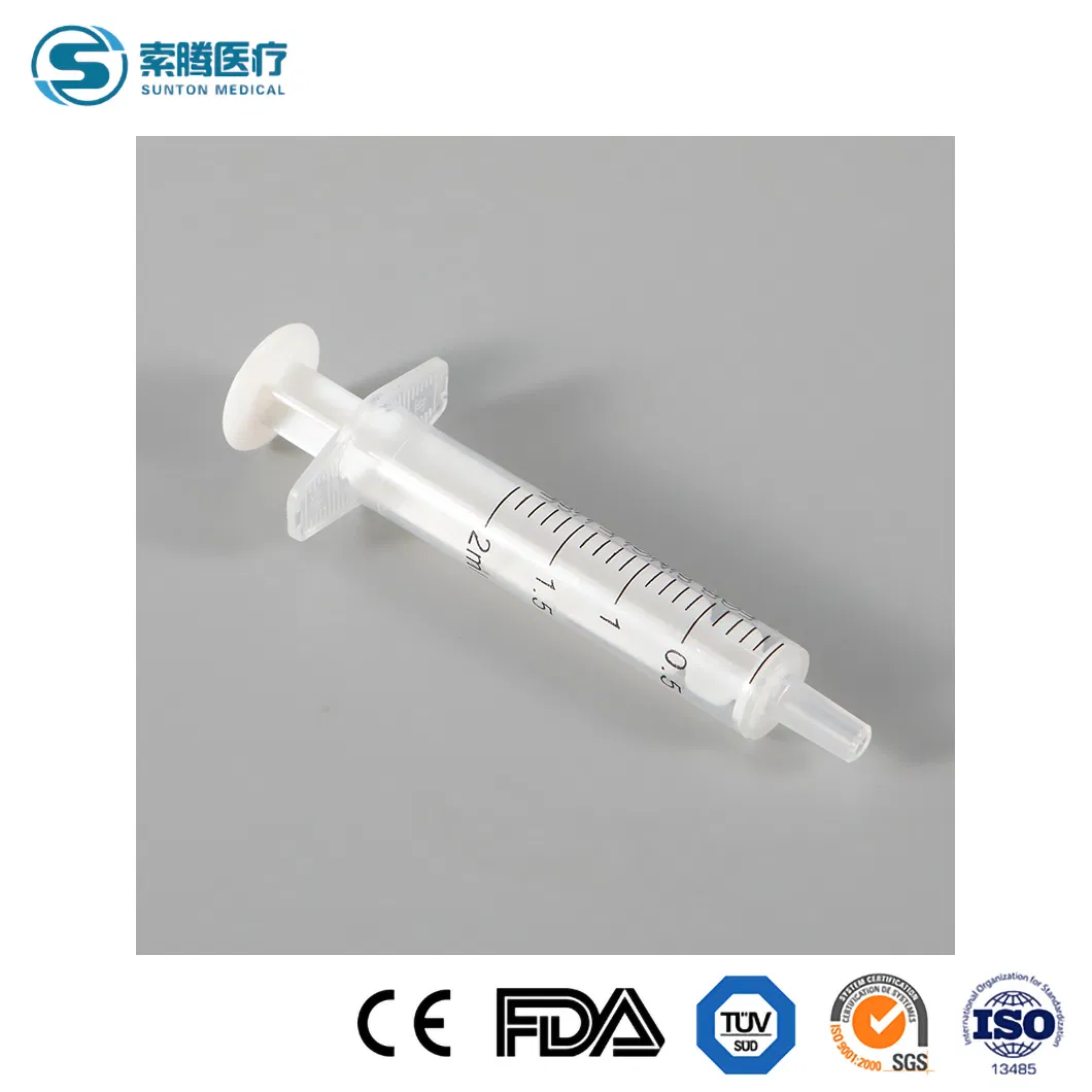 Seringa Médica Estéril de Segurança Descartável de Plástico 2 com Conexão Luer Slip Lock para Uso Único em Todos os Tamanhos com CE, ISO com ou sem Agulha