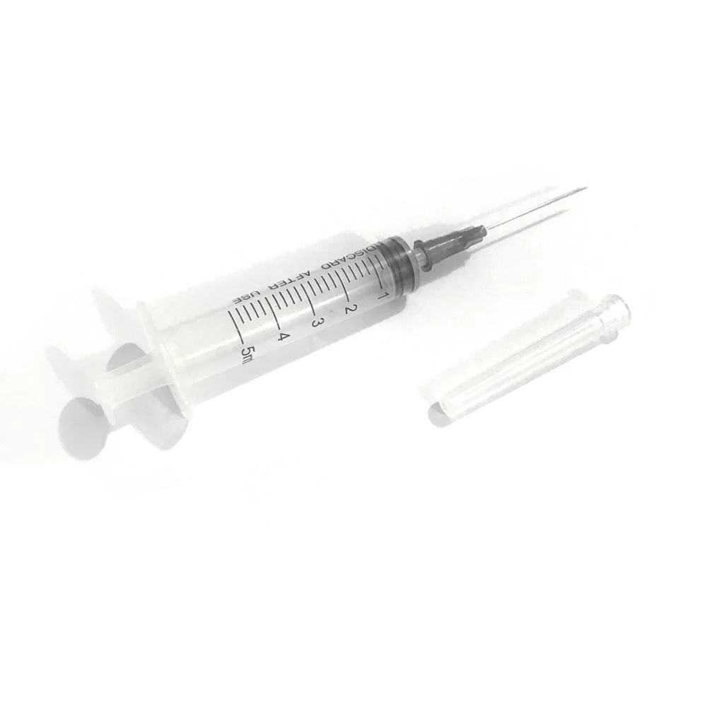 Seringa Hipodérmica Estéril para Uso Único, Seringa Descartável com Agulha, Injetor Descartável 5 Ml