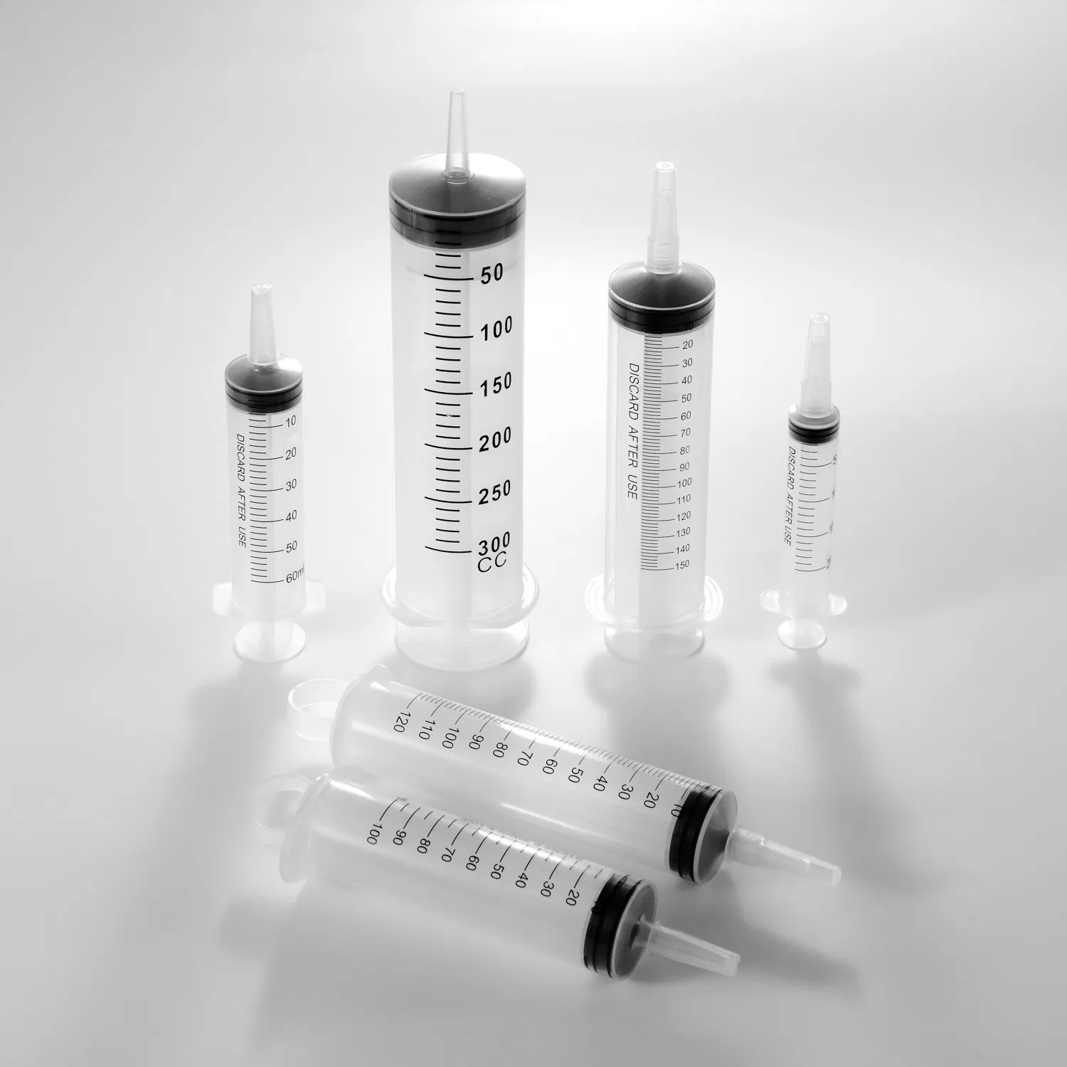 Seringa médica estéril descartável para irrigação com ponta de cateter tipo plano, tipo anel, tipo bulbo