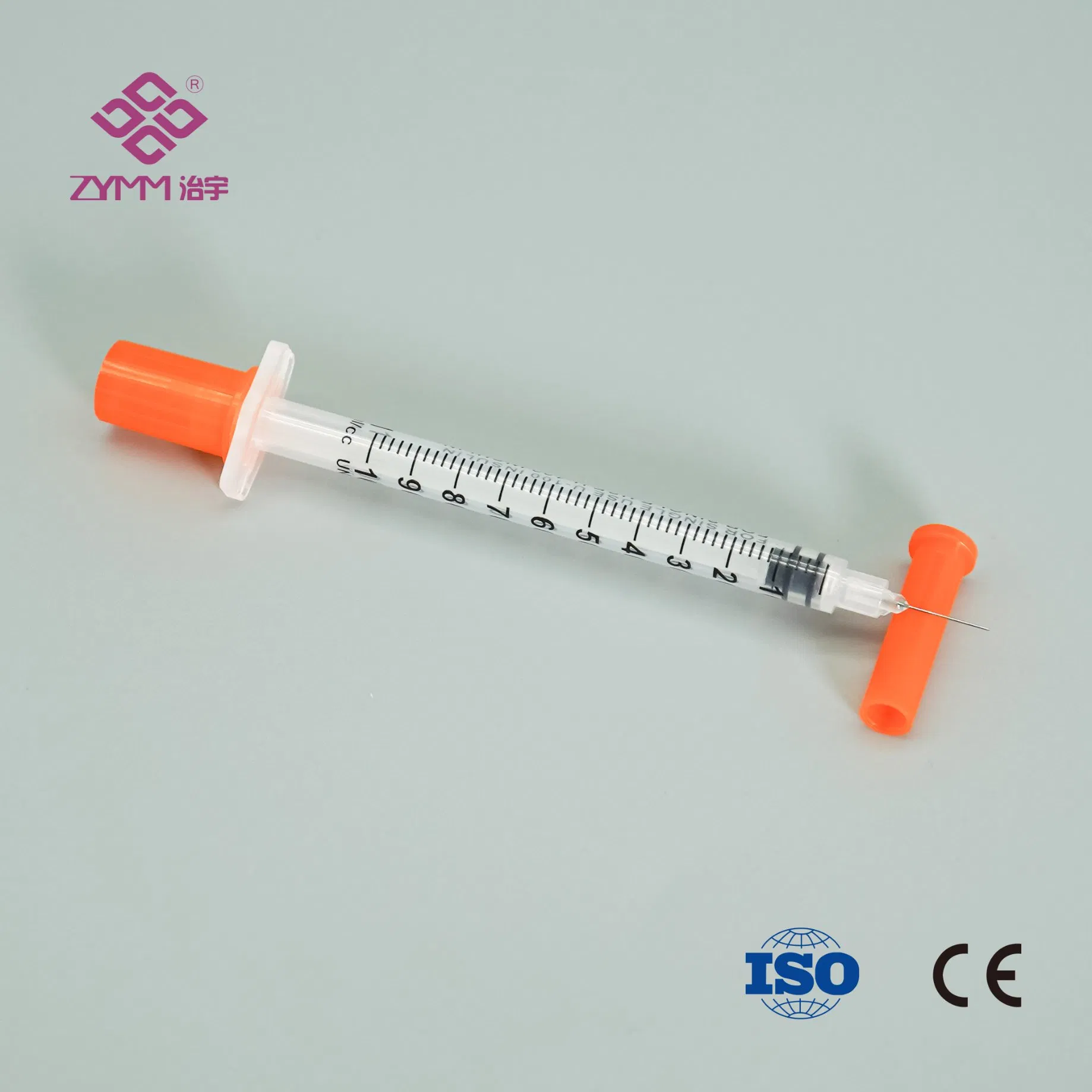 Seringa de Insulina Estéril de Plástico de Alta Qualidade Descartável U-100/U-40 0.3ml/0.5ml/1ml Embalagem de PE/Blister com CE e ISO