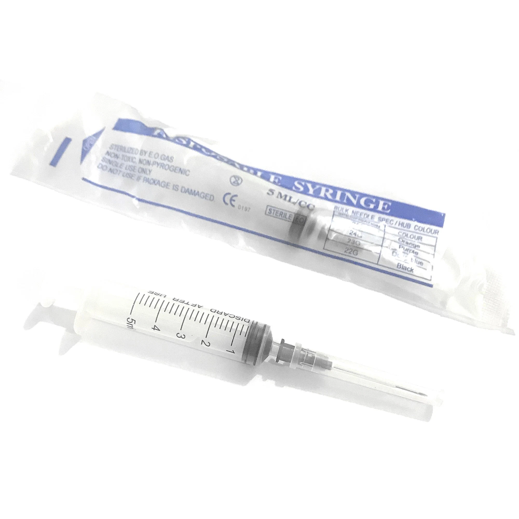 Seringa Hipodérmica Estéril para Uso Único, Seringa Descartável com Agulha, Injetor Descartável 5 Ml