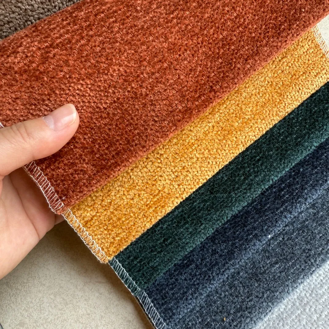 Two Tones New Polyester Plush Woven Furniture Fabric Sofa Decorative Material Upholstery Fabric