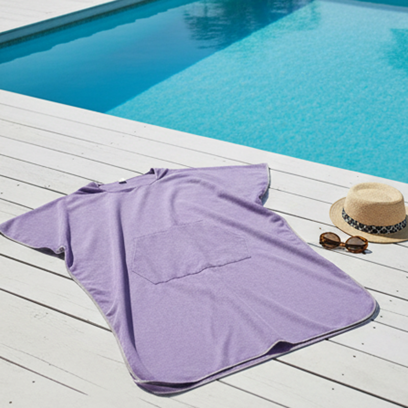 Eco-Friendly Waffle Beach Poncho Towel for Sand-Free Fun