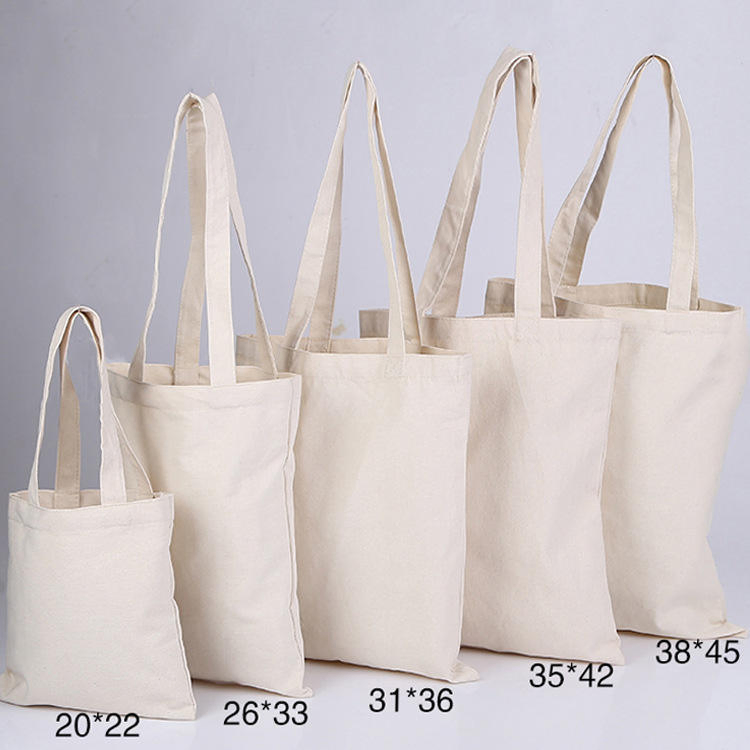 High Quality Eco Friendly 100% Cotton Custom Logo Personalized Canvas Tote Bag Large Size Fashion Shopping Bags Reusable Beach Travel Luxury Woman Handbag