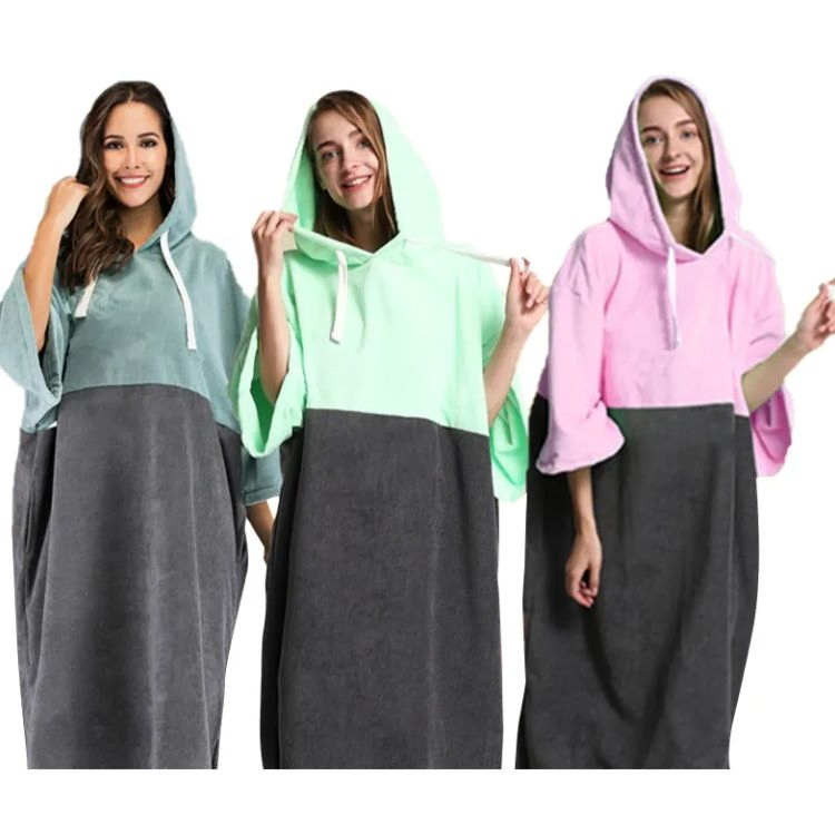 Eco-Friendly Waffle Beach Poncho Towel for Sand-Free Fun