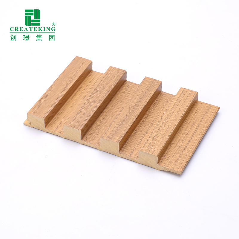 China Supplier Customized 159*16mm Eco-Friendly Wood-Grain WPC Solid Fluted Wall Panels