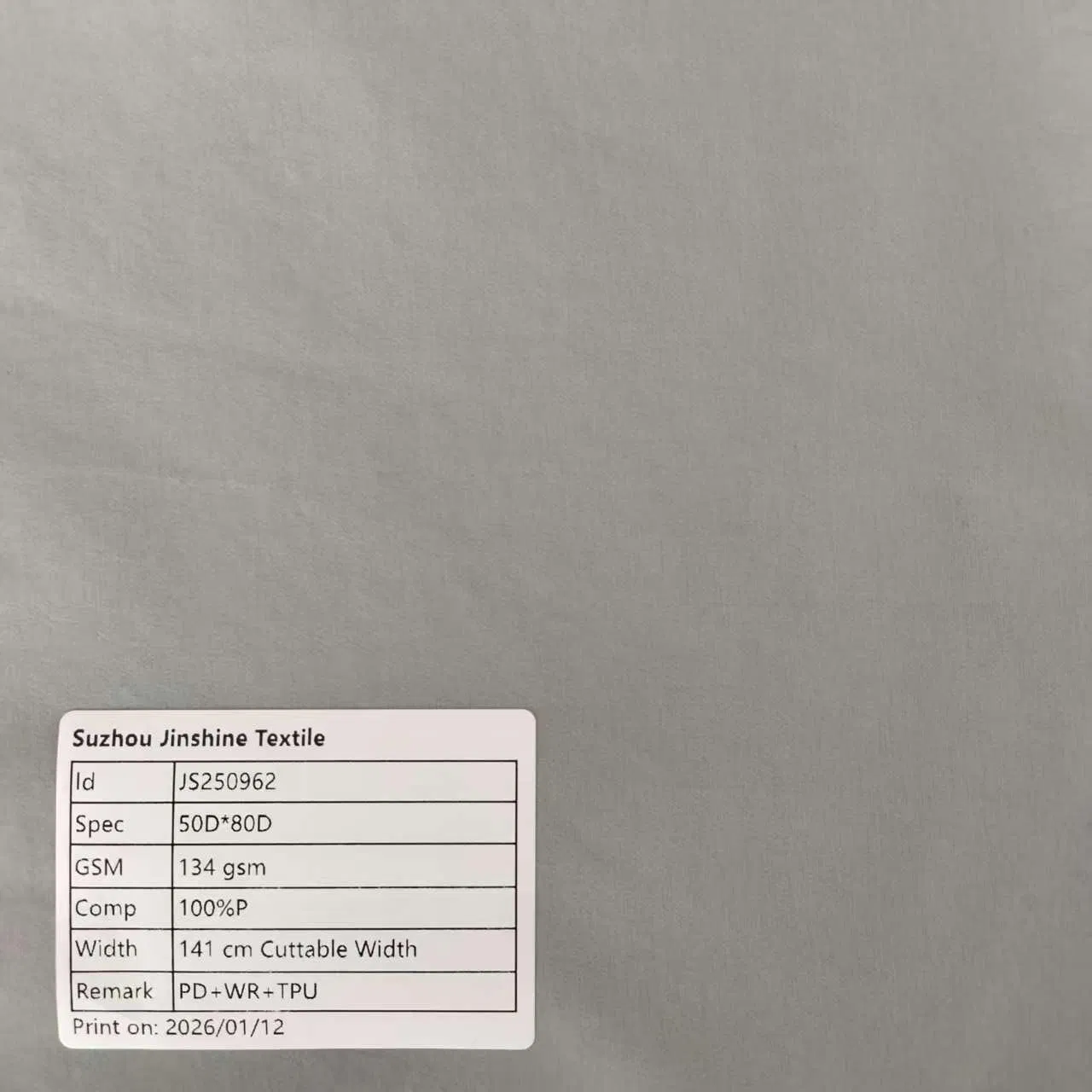 Packable Weather-Resistant Shell Fabric with TPU Backing, 50d80d Durable for Travel Raincoats and Foldable Outdoor Gear