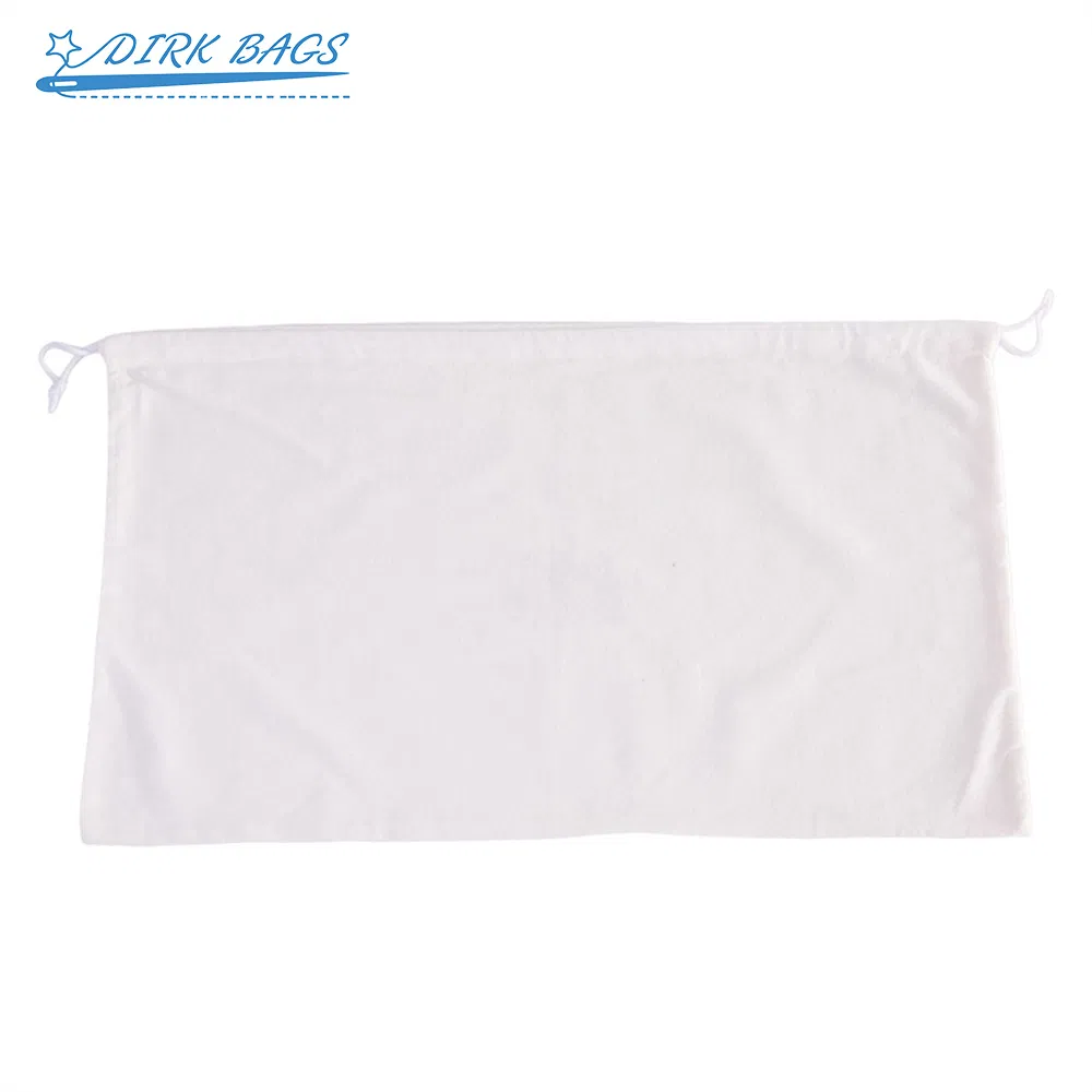Luxury White Eco-Friendly Fleece Cotton Drawstring Dust Bag for Handbag Shoe