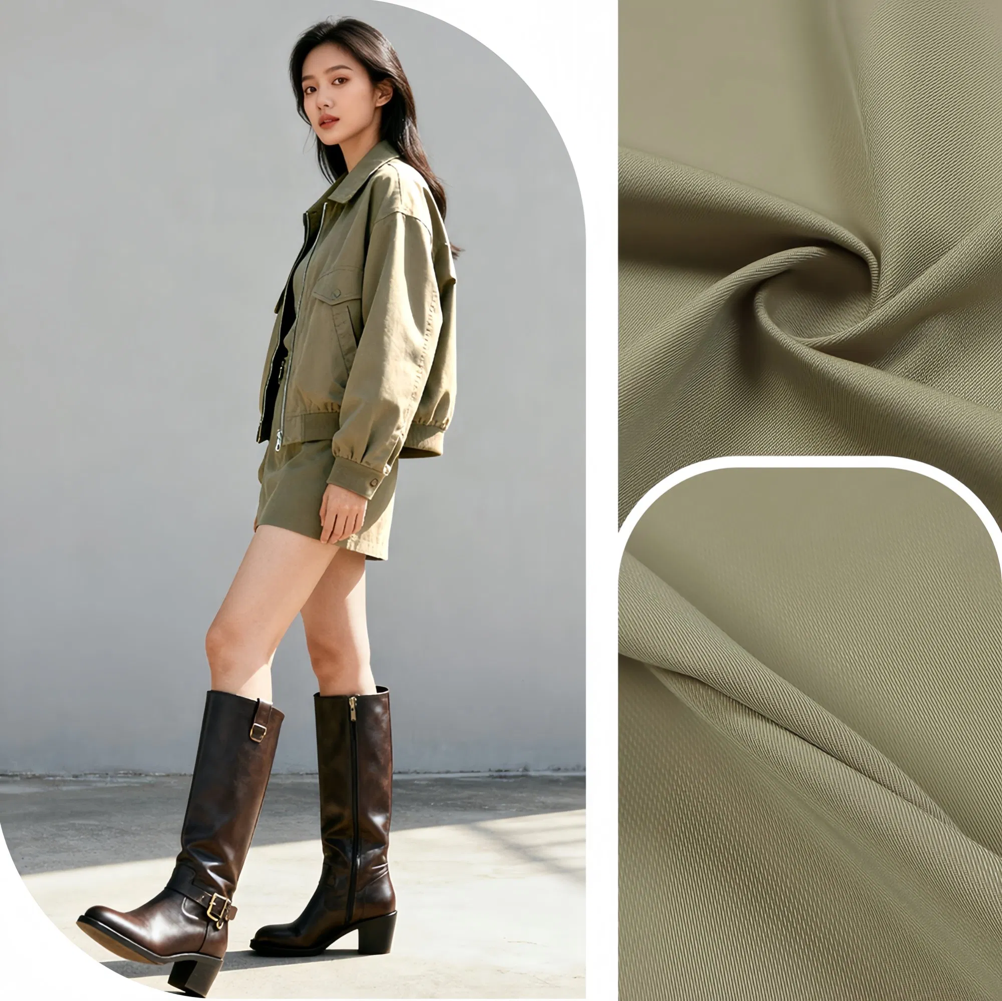 Weather Resistant 100% Polyester 260GSM Memory-Like 2/2 Twill Functional Fabric for Outdoor Jackets &amp; Coats